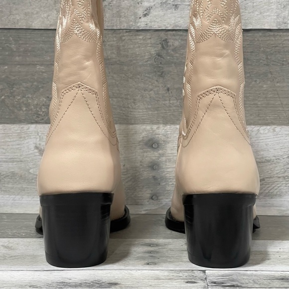Jeffrey Campbell DAGGET Mid-Calf Western Heeled Boots in Natural Color - Sz - 6 - Picture 9 of 16